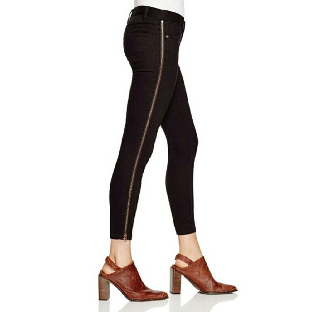 Brand new free people full side zip black jeans